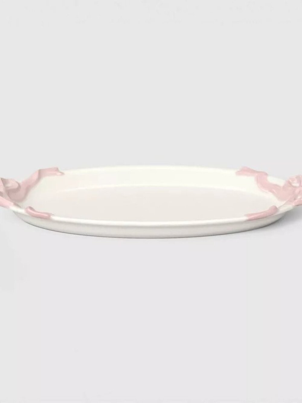 6.25" Ceramic Bow Tray White/Pink - Room Essentials, Target